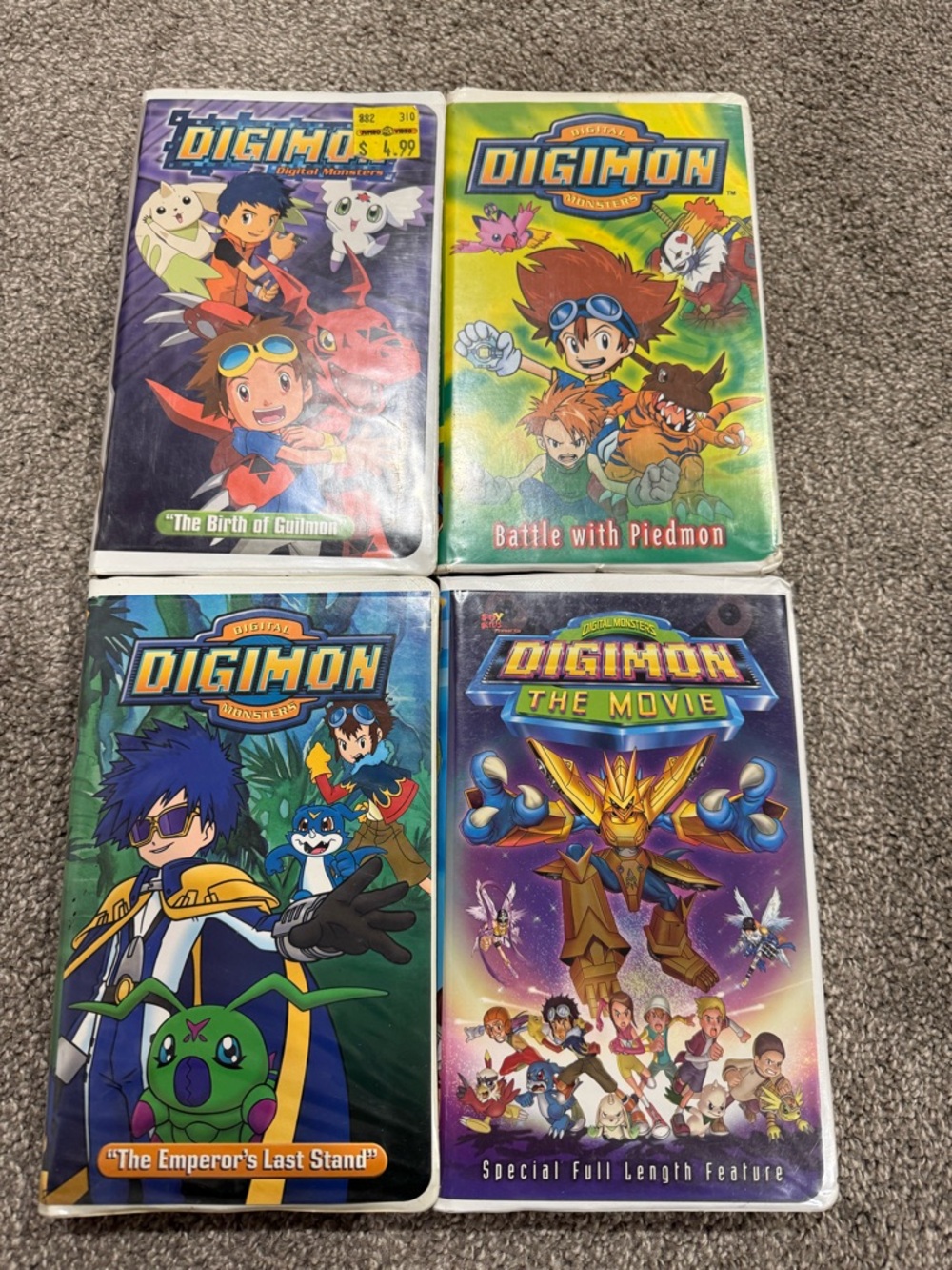 Digimon Monsters vhs tapes
